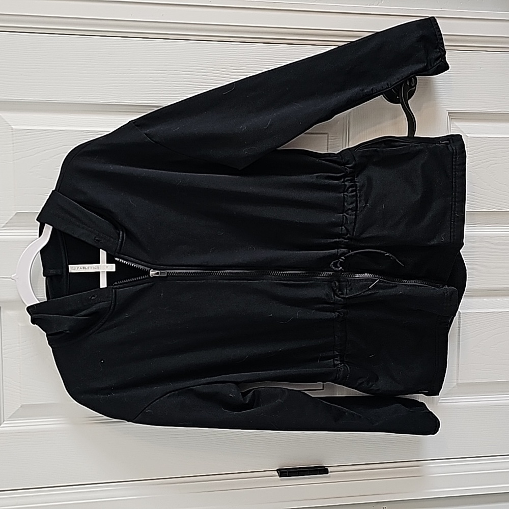 Fabletics peplum zip up sweatshirt. Medium